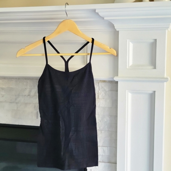Lululemon Power Y Tank Top Black Manifesto Rare 4 - Picture 2 of 8